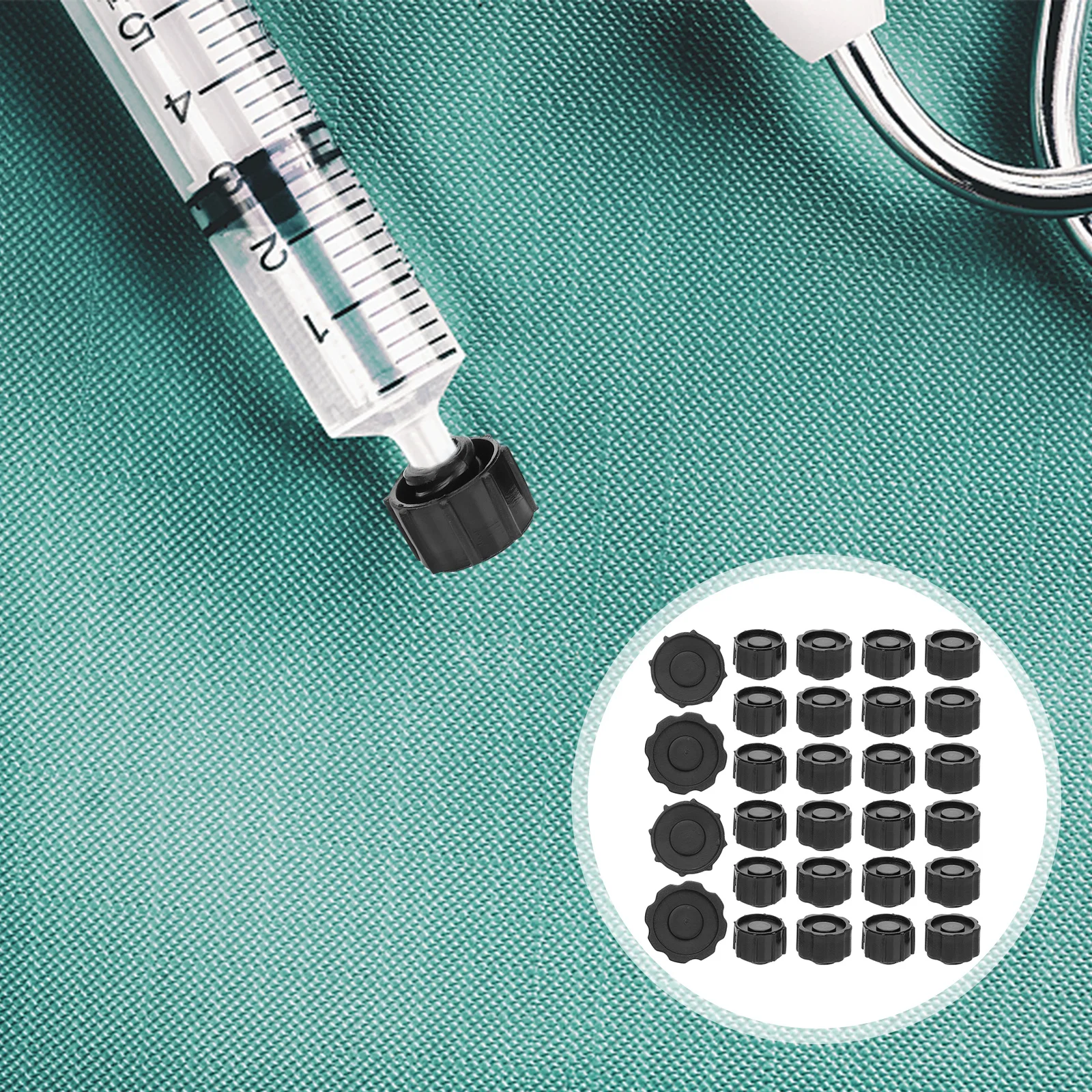 

50 pcs Syringe Tip Caps Black End Caps For Syringe Adapter Luer Lock Cap Glue Applicator Needle Cap Laboratory Supplies Craft