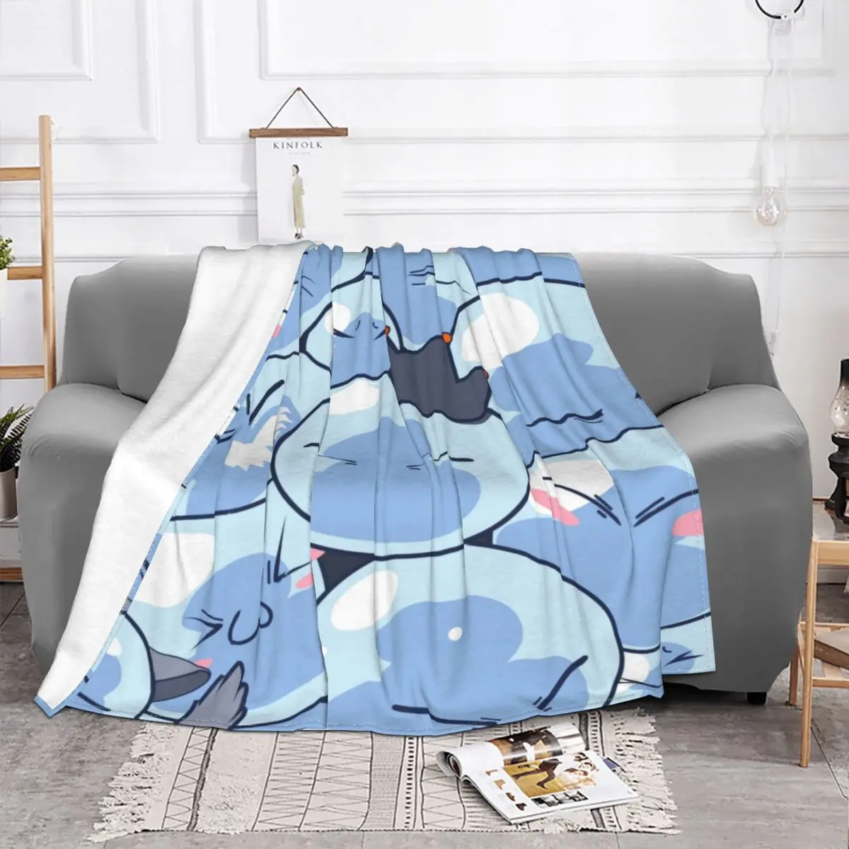 Rimuru Tempest Pattern That Time I Got Reincarnated As A Slime Blankets Flannel Summer Throw Blankets for Home Office Bedspread