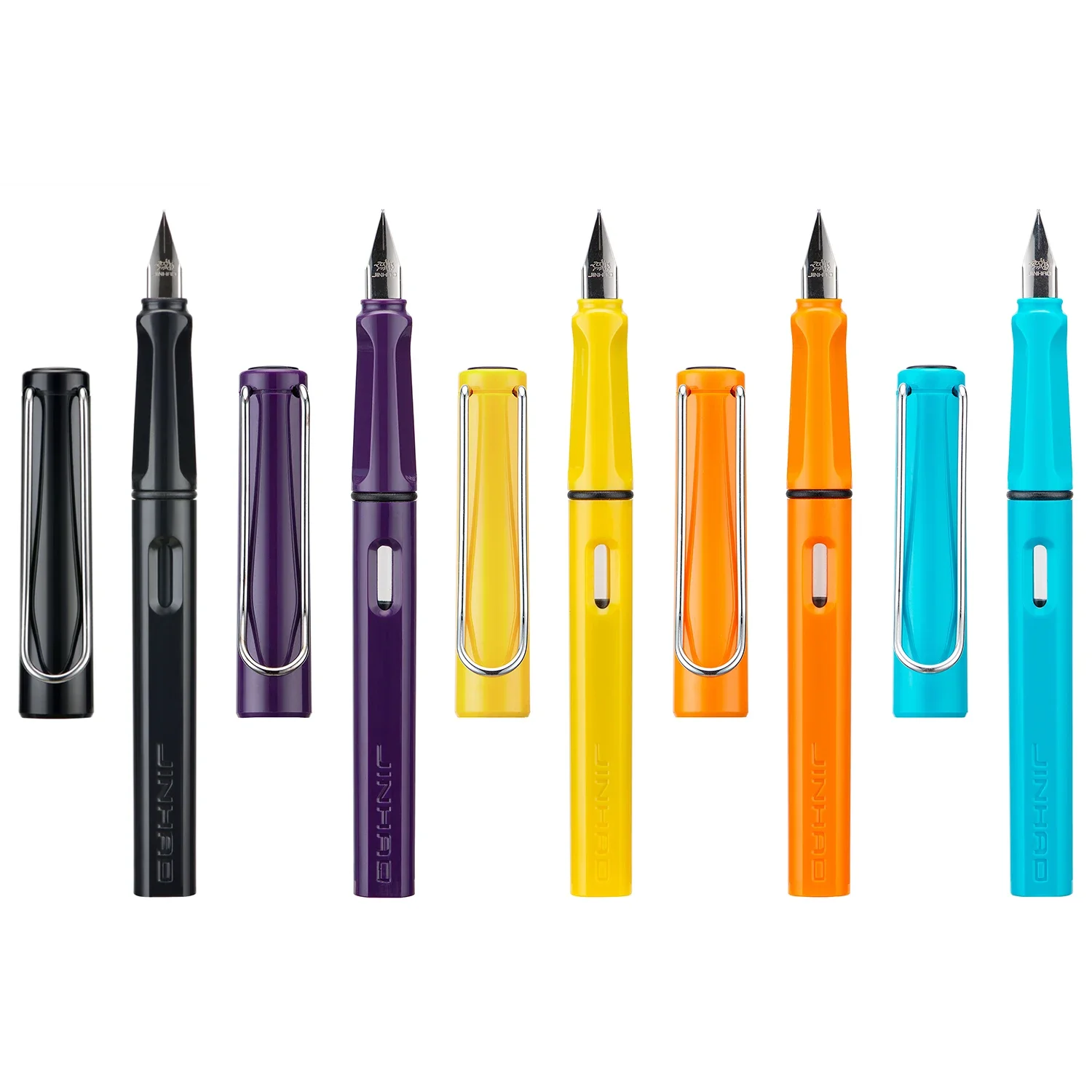 Macarone ปากกาหมึกซึมเรซิ่น619 Jinhao 5ชิ้นสีสันใสเครื่องเขียนปากกาสำนักงานสำนักงานโรงเรียนสำนักงานของขวัญ