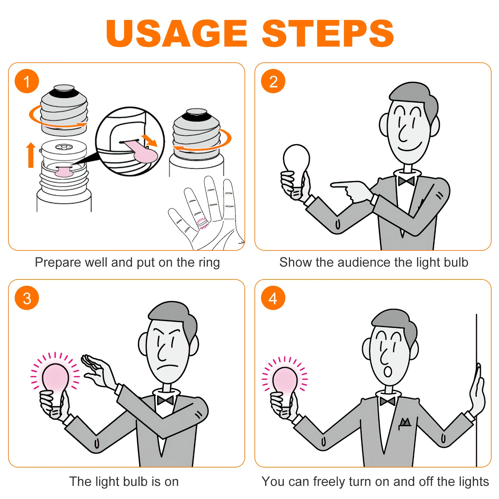 

Magical Bulb Trick Prop 1 Unit Universal Stage Aid Create Romantic Ambience Lights Up Down Fun Illusion Gear