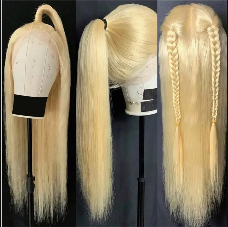 180 Density Blonde Wigs Human Hair For Black Women Honey Hd Glueless Full Lace Wig Human Hair 613 Transparent Lace frontal wig