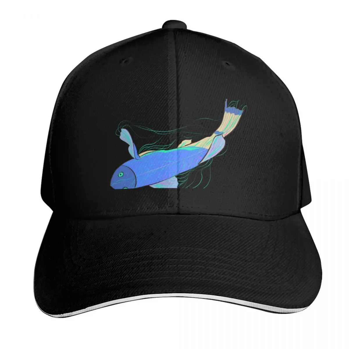 Blue fish Baseball Cap Curved Brim Classic Fit Low Profile Unstructured Unisex for Men Women