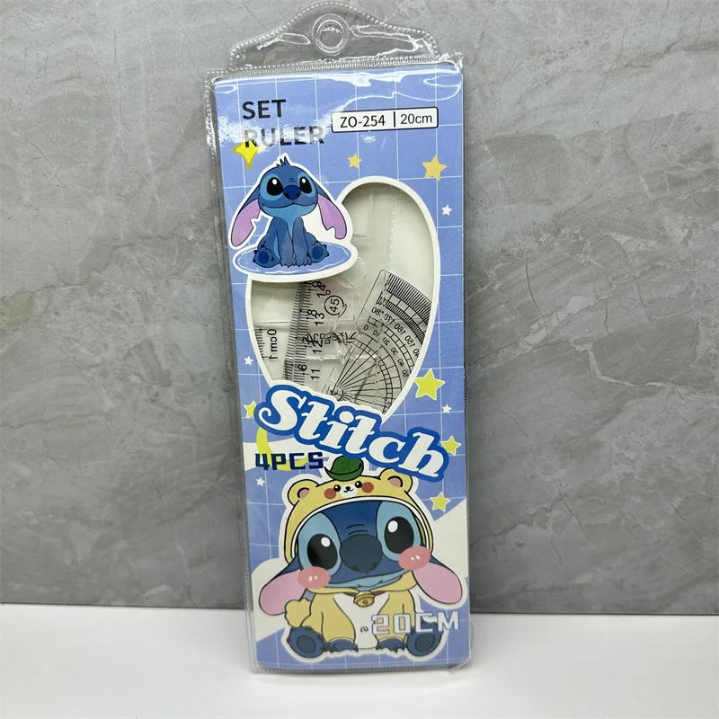 1Set Creative Disney Stitch Rulers Student Stationery Triangle Ruler School Supplies Kids Gift Wholesale