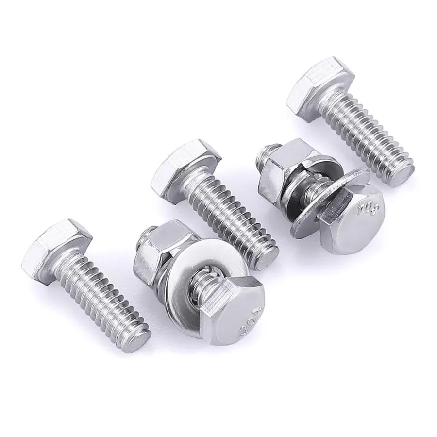 1 420 x 1 2 "10 set di bulloni esagonali in acciaio inossidabile viti con dadi piatto Washe Lock Washe 304 SS 188 esagonale completamente filettatura macchina