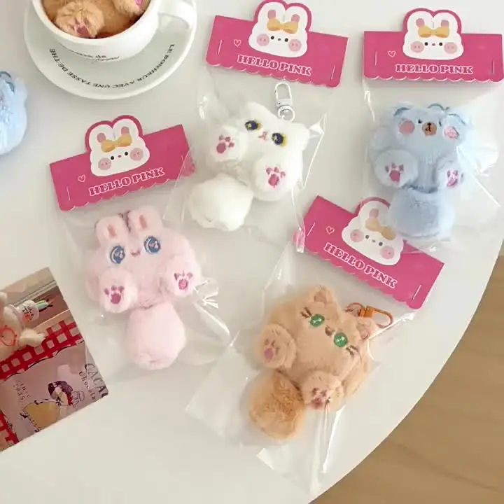 Cute Plush Cartoon Cat Doll Pendant Soft Cute Girl Backpack Decoration Pendant Doll Student Gift
