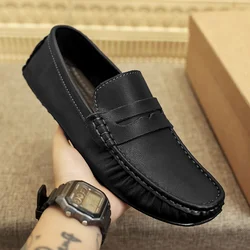 Comfort Loafers Man Shoes Soft Sole Genuine Leather Luxury Brand  Drive Comfy Slip-on Classic Footwear Boat Shoes for Men Spring