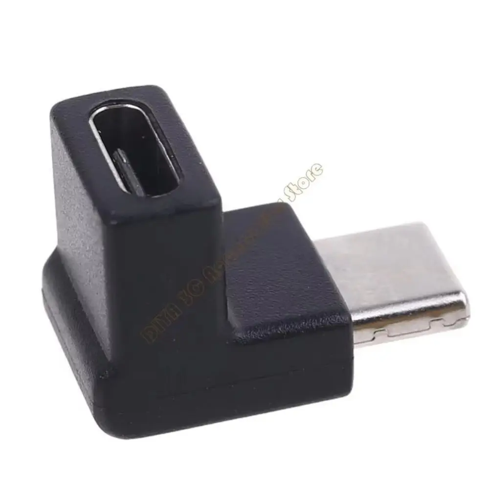Plastic Type C Adapter Black L Shaped USB C Male to Female Adapter Data Transfer Fast Charging Support 90 Degree USB C Connector