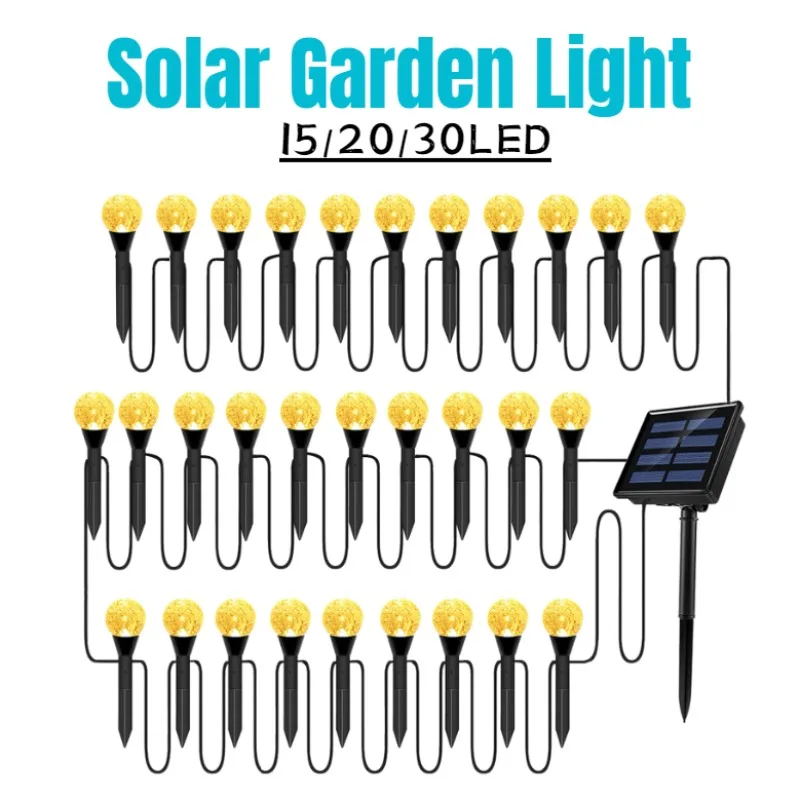 Outdoor Solar Bubbles Lawn Lamp String Set Landscape Decoration Waterproof Leds Solar-Powered Stake Lights for Garden Yard