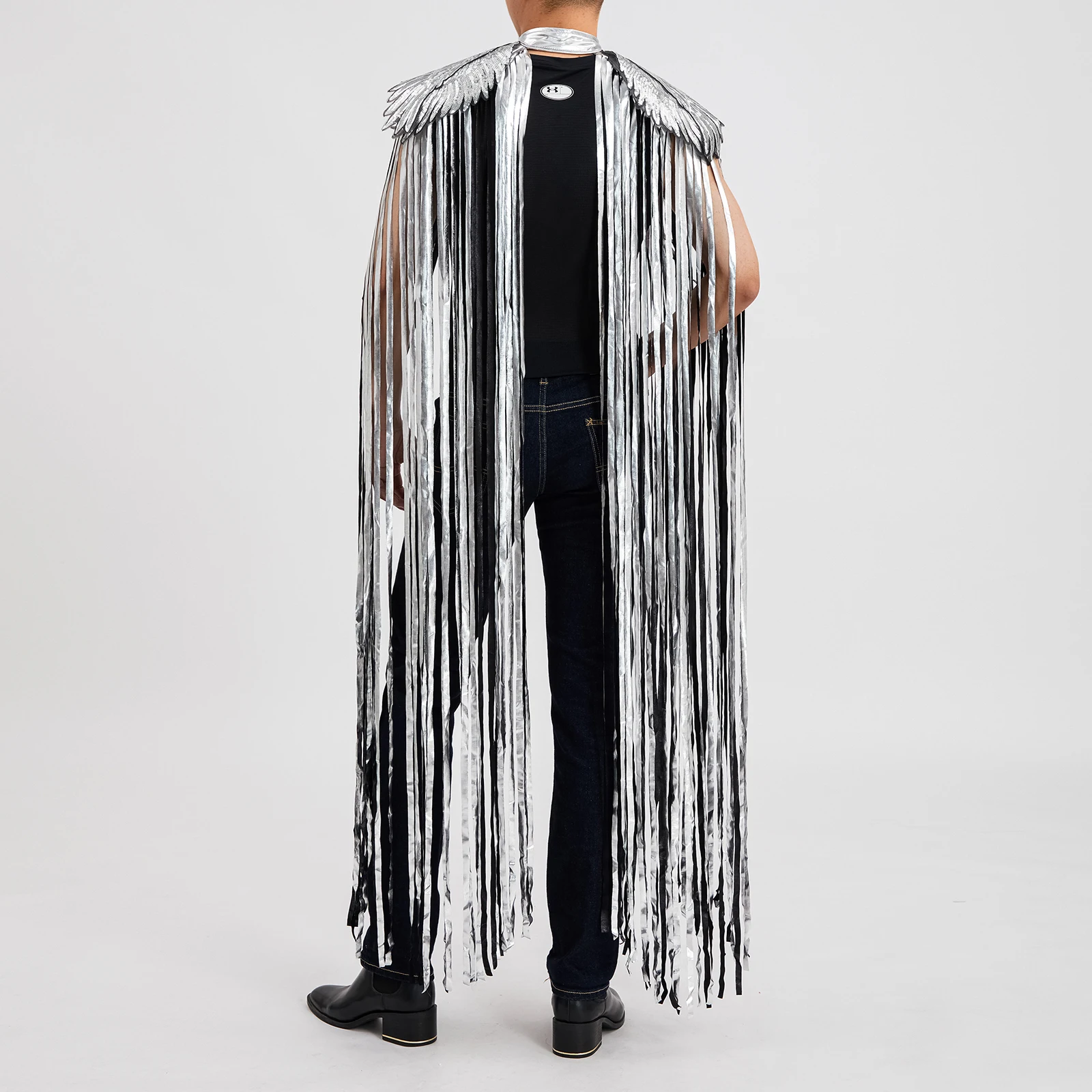 Adult Personality Sequin Wing Cape Tassel Angel Wings Shawl for Halloween Party Cosplay