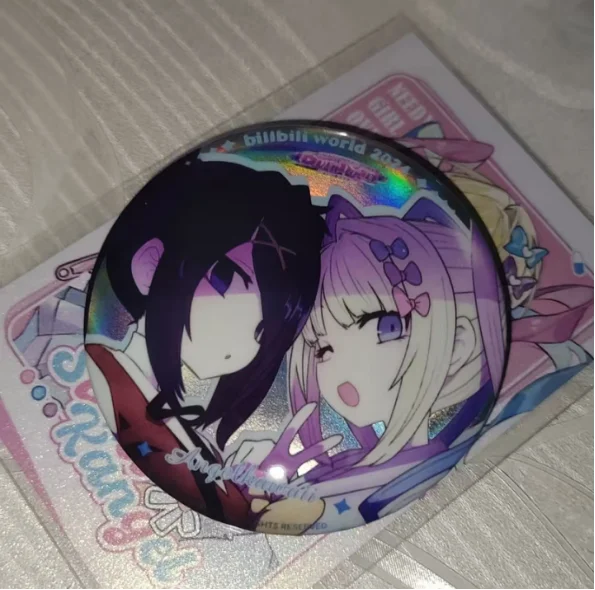 니디 스트리머 오버로드 레인 만화 라운드 브로치 틴플레이트 메탈 핀 배지 애니메이션 액세서리 선물