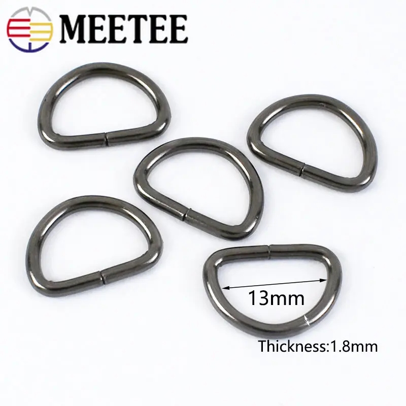 50/100Pcs 13mm D Ring Buckles Metal for Bag Strap Opening Dog Collar Webbing Clasp Loops Hooks DIY Hardware Accessories