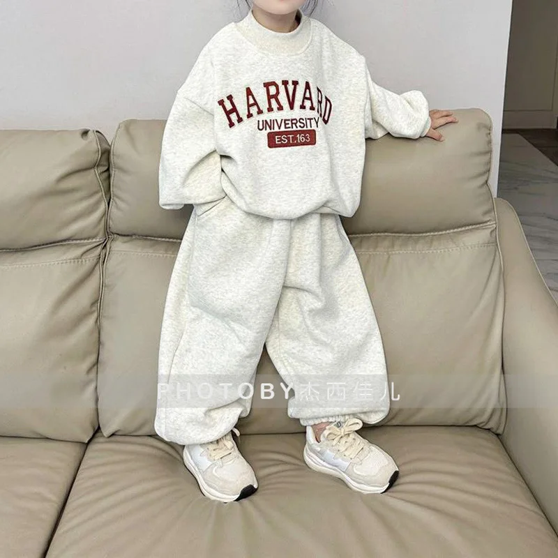 INS Kids Boys 2023  Clothes New York Sweatshirt & Jogger Pants Set ToddlerAutumn New Baby Girls Hoodie and Pants 2 Pcs Outfit