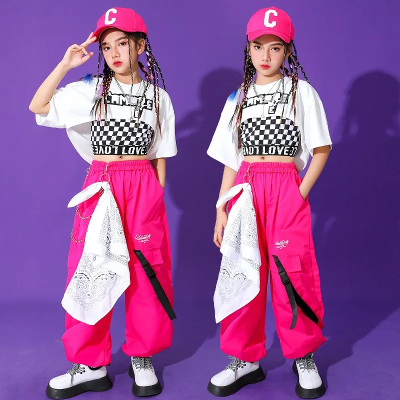 Costumi di danza Jazz per bambini abbigliamento da ballo di strada Hip-hop per bambini vestiti da ballo Hip-Hop per ragazze abiti da palcoscenico