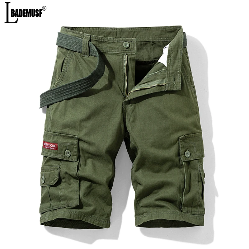 Men Summer New Solid Color Military Affairs Cargo Shorts Fashion Casual Loose Outdoors Comfort Multiple Pockets  Shorts Men