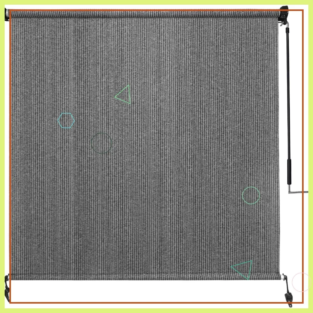 

Outdoor Roller Shade 8'x8', Cordless Patio Blinds with 90% UV Protection, Easy Install for Home Garden