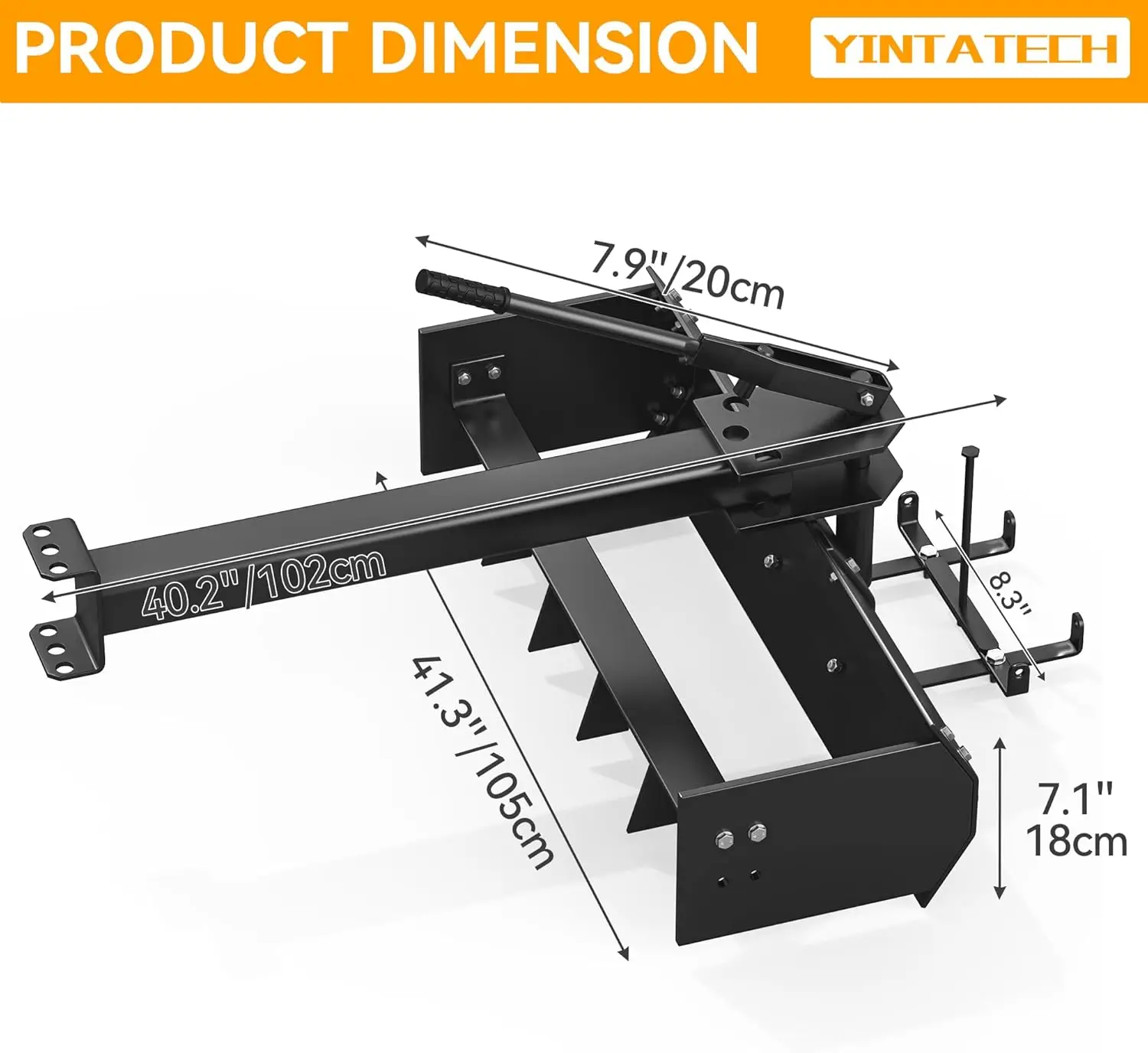 Yintatech 42 "TOW beind Box Scraper เหล็กพื้นรถแทรคเตอร์กันฝุ่นสนามหญ้า