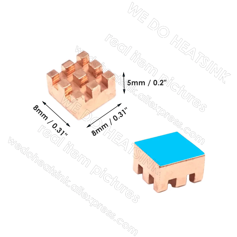 WE DO HEATSINK 8x8x5mm Without or With Thermal Pad Mini Small Copper Heatsink Cooler Radiator For Orange Pi 5