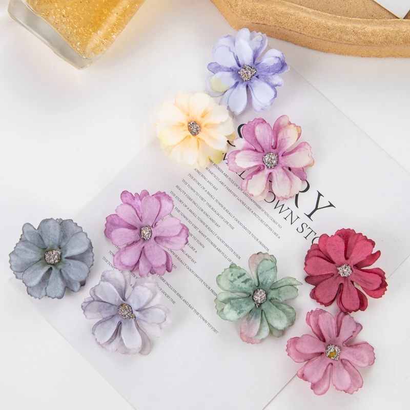 50 Stück Künstliche Blumen Günstige DIY-Girlande Süßigkeitenbox Scrapbooking Weihnachtsdekoration für Zuhause Hochzeitsstrauß Seidenkarneol – Detail 5