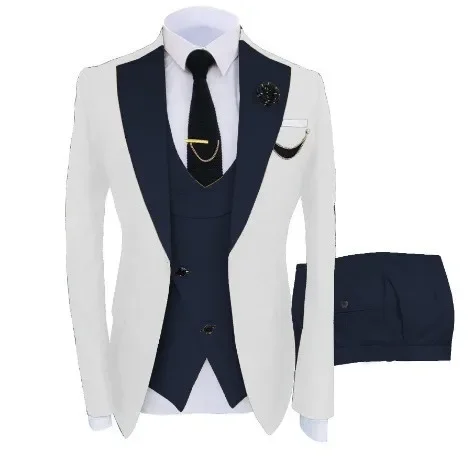 YJ14 New 2024 Men's Suit Three-piece Performance Blazer Men's Dress Wedding Best Man