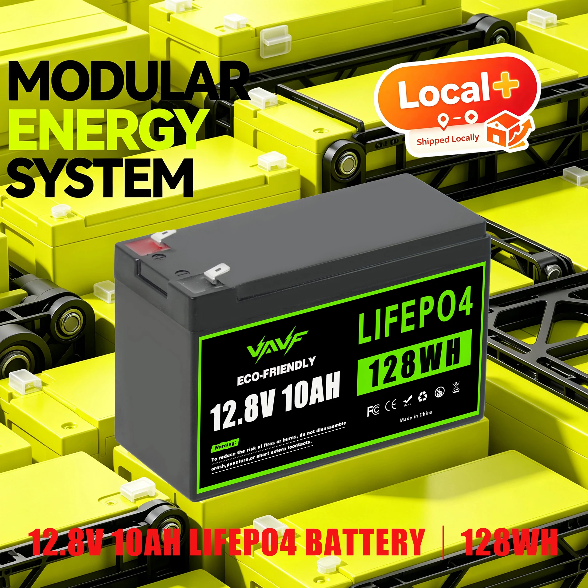 10000mAh LiFePO4 12V Akku-Pack, langlebig, wiederaufladbar, lokaler + EU-Lagerbestand, geeignet für Solaranlagen, Wohnmobile, Yachten, Fischereifahrzeuge, Sprühgeräte, Trolling-Motoren,