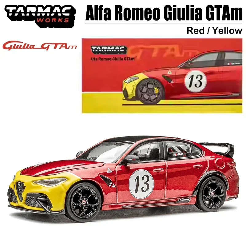 Tarmac Works 1/64 Alfa Romeo Giulia GTAm Red /Yellow Alloy Toy Motor Vehicle Diecast Metal Model Gifts