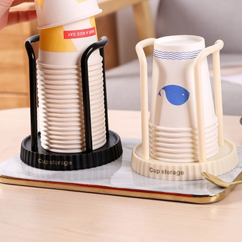 652F Disposables Cups Organiser Rack Practical Cup Stand Desktop Cups Dispenser Cup Picker Multipurpose Paper Cup Holder