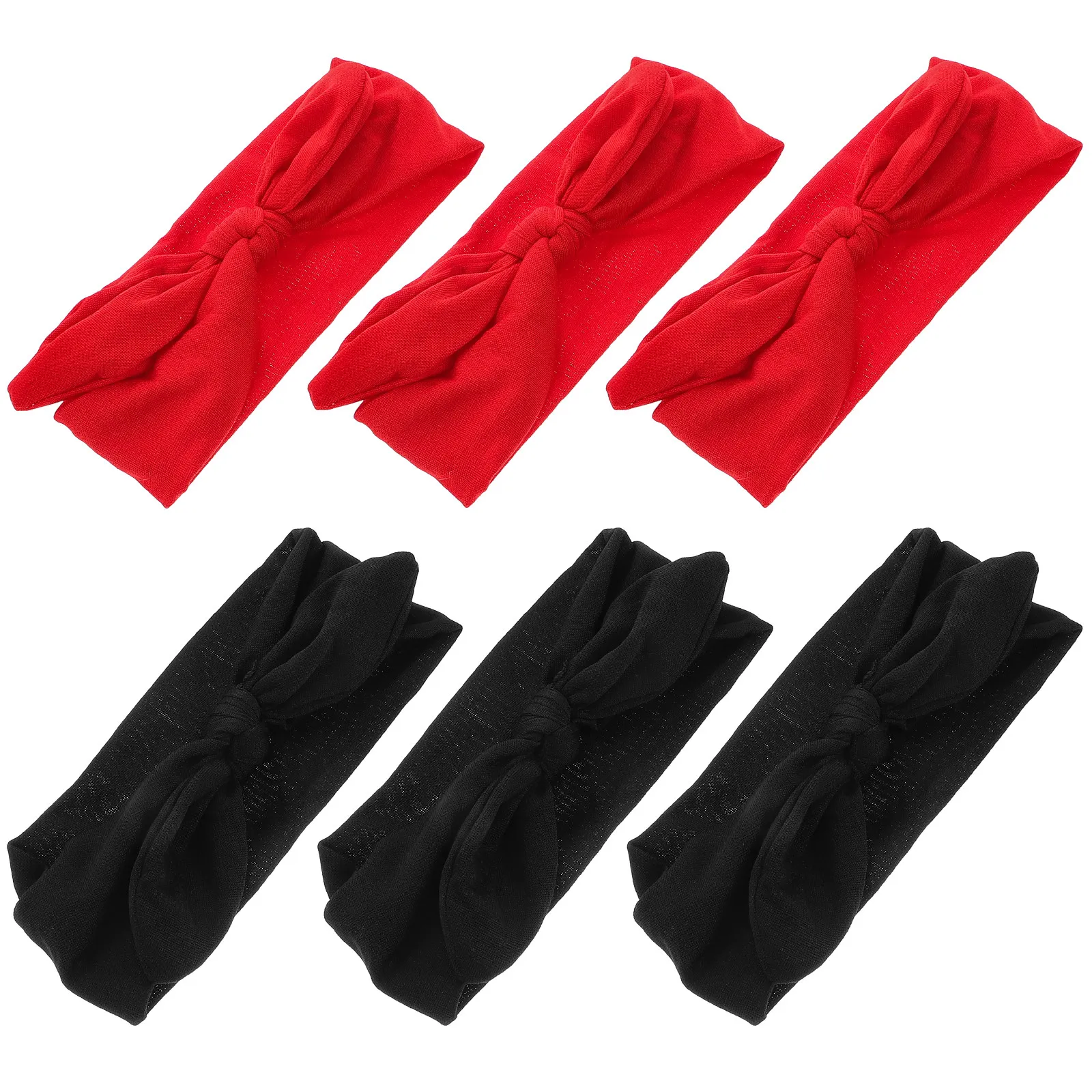 

6 шт. женских повязок на голову с узлом и бантом в виде ушек кролика, широкие, удобные, из ткани, модные, стильные, для повседневной носки, вечеринок и бранчей