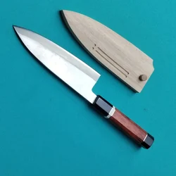 7 Inch Deba Knife Single-edged Blade 10Cr15MoV Steel Sharp Chefs Cleaver Sashimi Slicing Sushi Fish BBQ Handmade Kitchen Knives