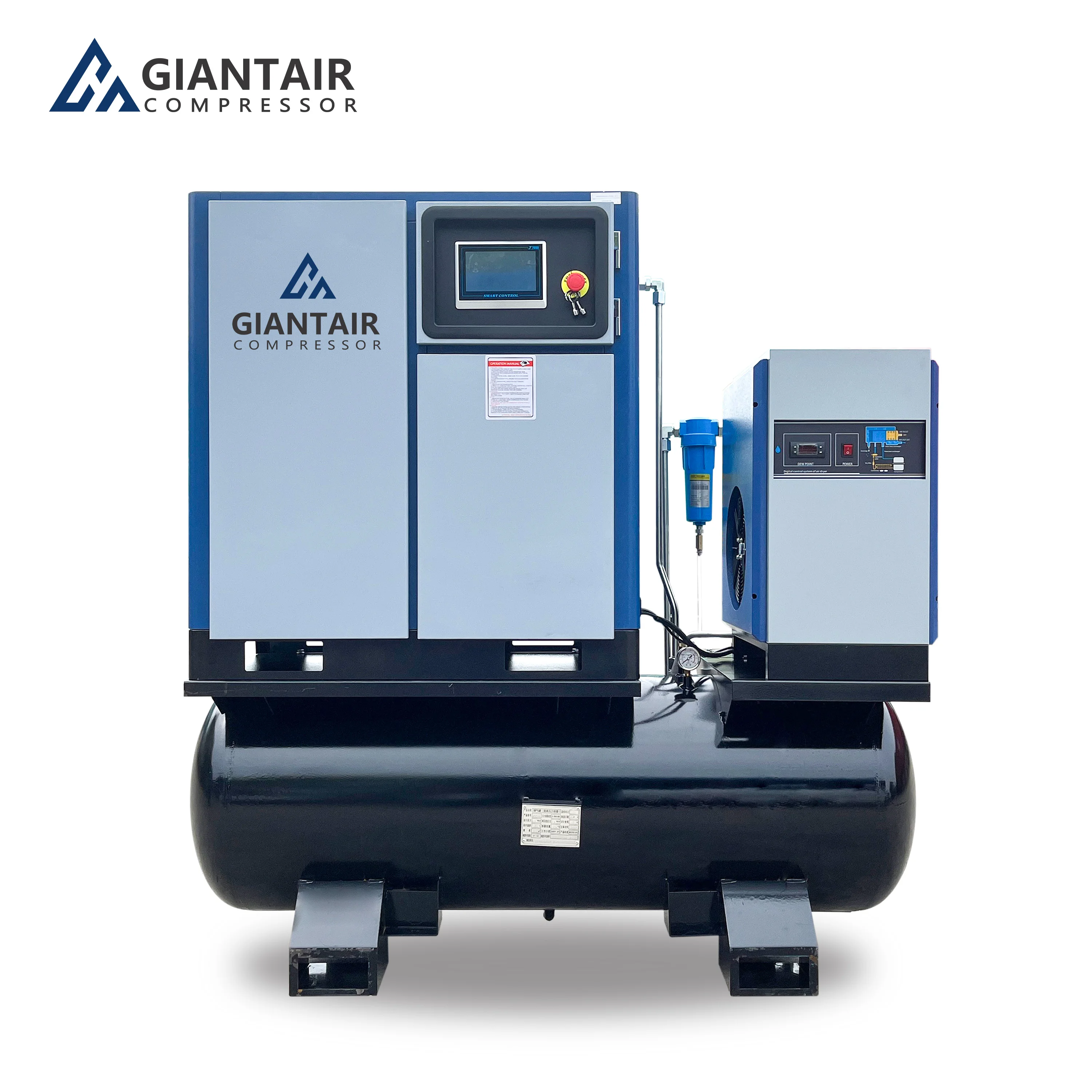 

18.5 kw 18.6kw Single Phase Screw Air Compressor 50hz 60hz Single Phase Portable Industrial Air-compressor with Air Tank