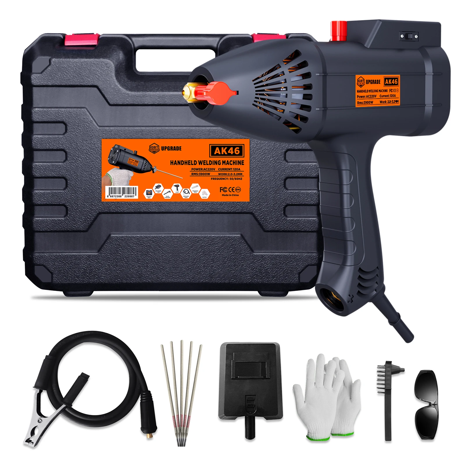 

220V EU plug Handheld Portable Arc Welding Machine 120A 3900W Electric Welding Machine Intelligent Infinitely Current Adjustment