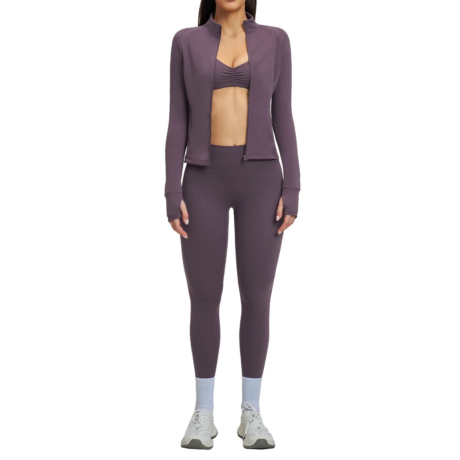 

Maxdutti Fitness Set, Brushed Zipper, Casual Set, Women's Outdoor Cycling And Running Three Piece Set New Two Piece Set Women's