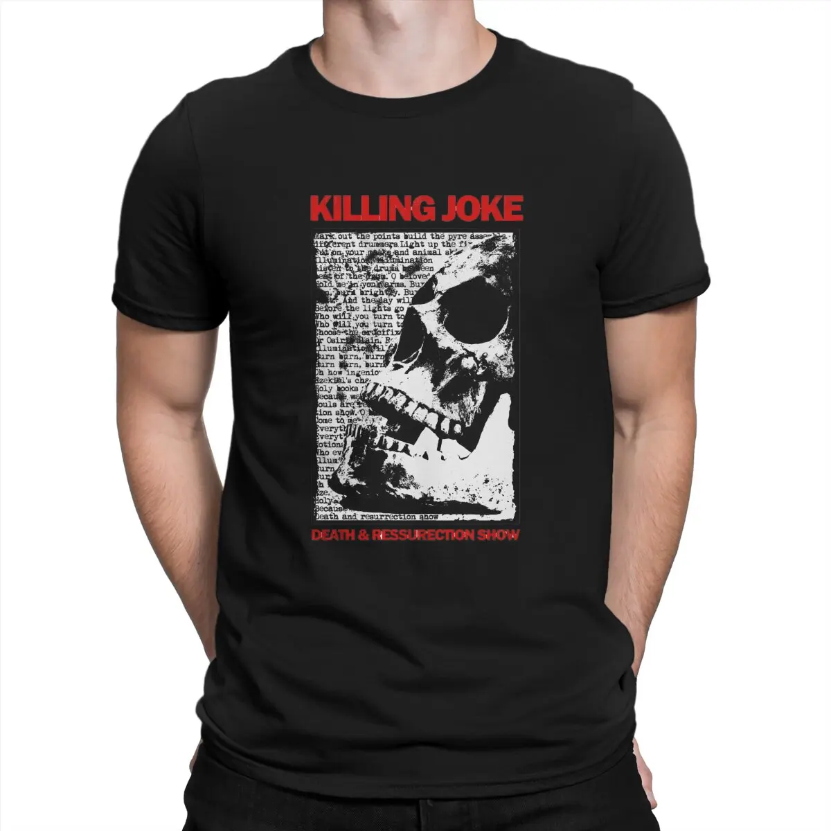 Killing Joke Creative TShirt for Men Death & Ressurection Show Round Collar Basic T Shirt Hip Hop Birthday Gifts Streetwear