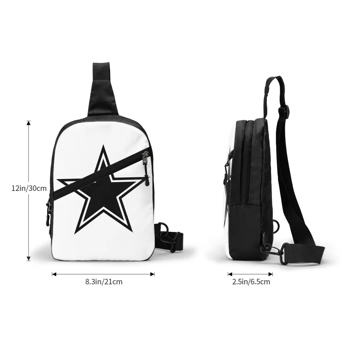 Casual Cowboy Star Sling Bag para Ciclismo Camping Homens Peito Crossbody Mochila Ombro Daypack