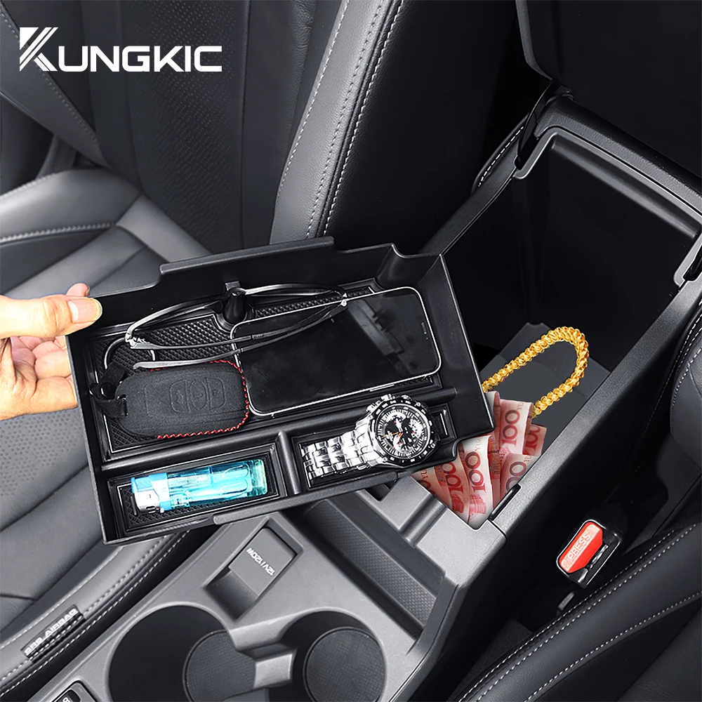 For Subaru Impreza 2024 Crosstrek 2024 ABS Central Armrest Storage Box Phone Card Holder Storage Box Tray Organizer Accessories