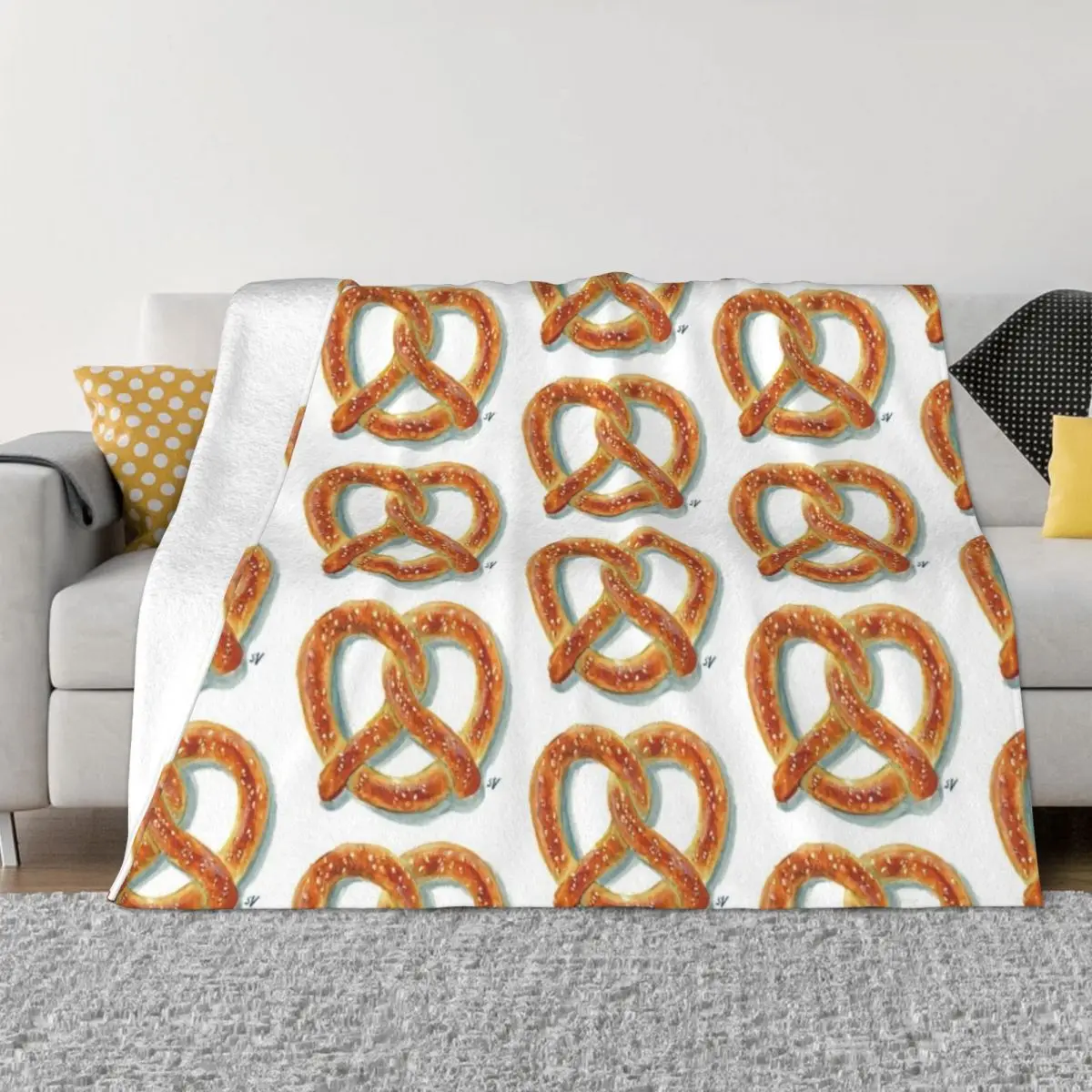 Salty Soft Pretzel Throw Blanket Plaid cosplay anime Blankets