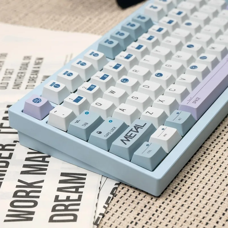 Vintage radio themed PBT sublimation keycaps full set original height replacement for wooting mechanical keyboards
