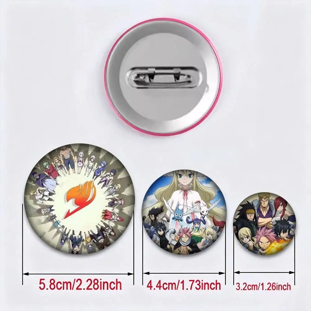 F-Fairy Tail ANIME 25mm 32mm 44mm 58mm 75mm Brooches Badges Pins for Accessories Gift