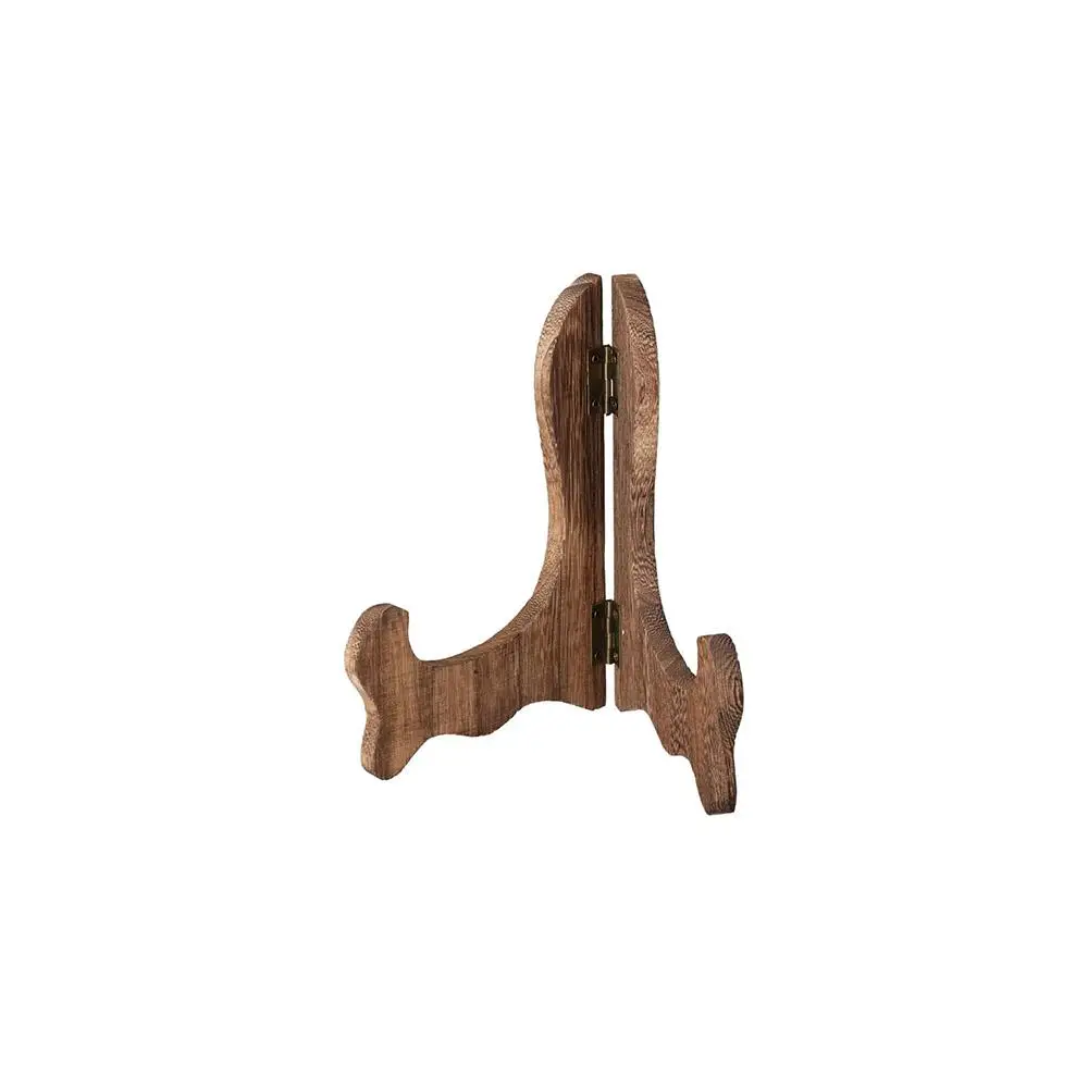 Retro Wood Foldable Plate Tea Cake Dish Home Decor Easel Display Stand Storage Rack Decorative Rack