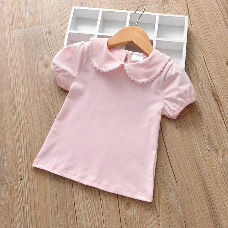 Girl Baby T-shirt Kids Base Shirts Half-sleeve Cotton Shirt Summer Cotton Baby Toddler Tops