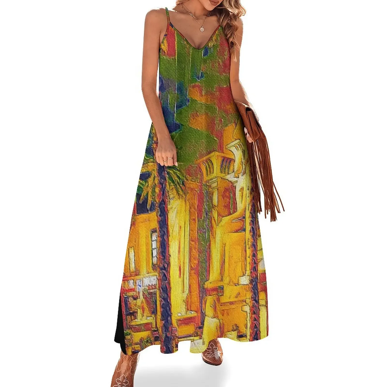 

Luxor Hotel Las Vegas lobby - Colorful painting Sleeveless Dress Dance dresses women long dresses Long dresses