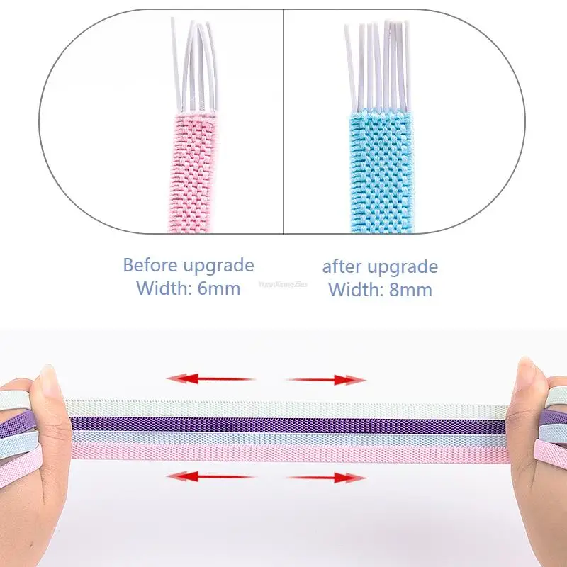 Không Buộc Dây Giày Thun Dây Giày 8Mm Đậm Thun Dây Giày Mà Không Quan Hệ Cho Trẻ Em Và Người Lớn Phẳng Dây Giày Cao Su cho Giày