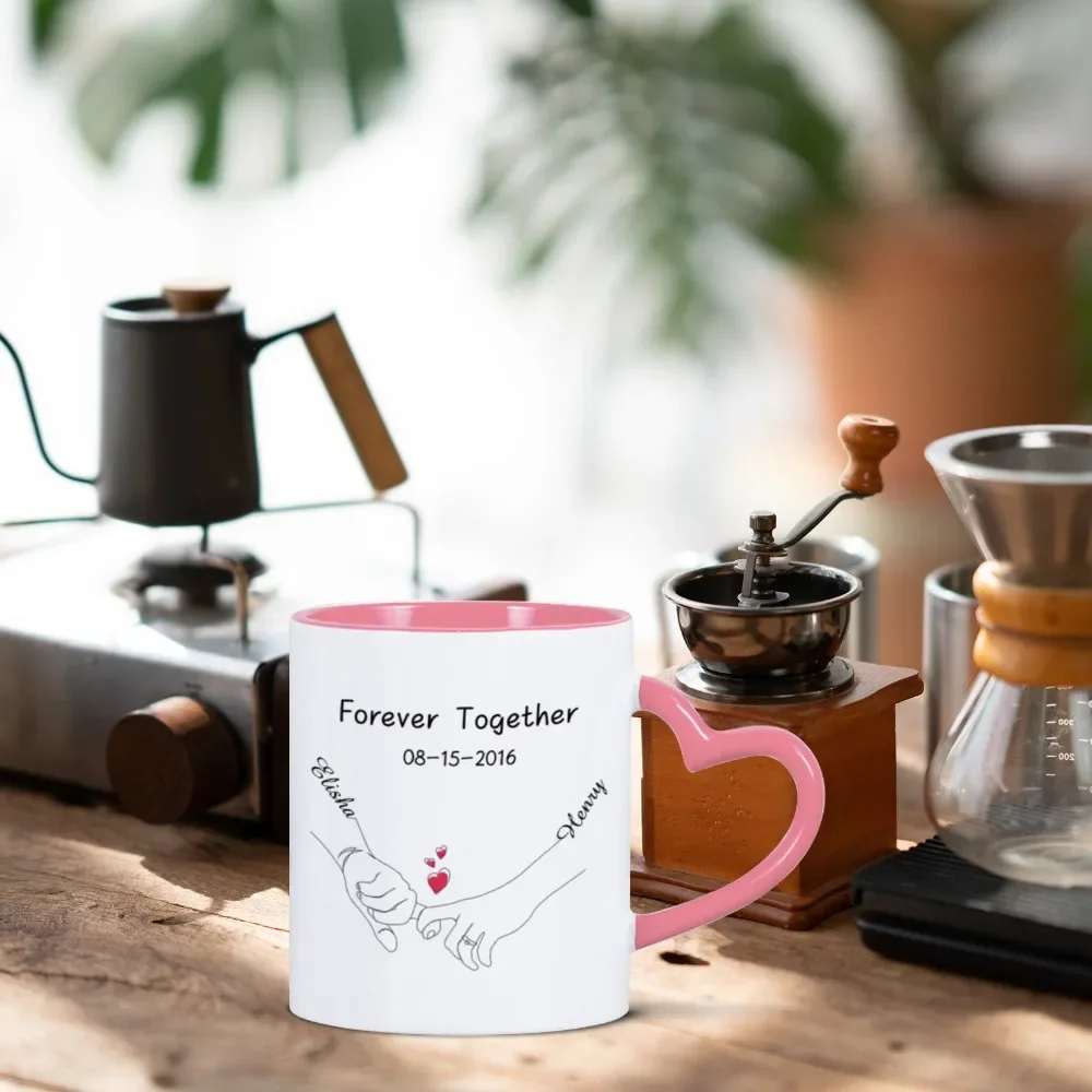 Custom Photo Coffee Mug for Boyfriend Forever Together Tea Cup Anniversary Sweet Gift Ceramics Mug for Valentine's Day Present