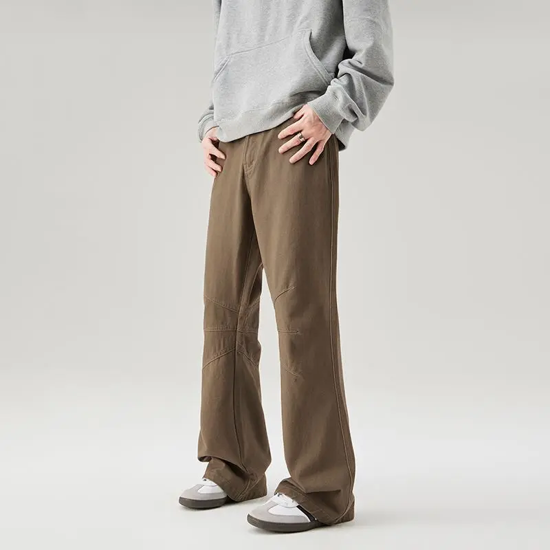 Spring And Summer Washed Denim Pants For Men And Women Loose Personalized Retro Curved Knife Pants With Holes Versatile Pants