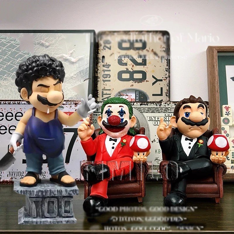 

16cm Anime Mario Game Figures GK Godfather Mario Maurer Action Figures PVC Collection Model Ornament Toys Birthday Doll Gifts