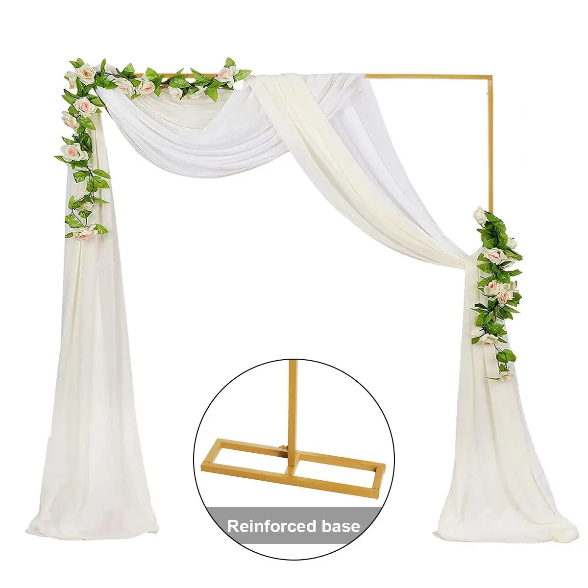 

2x2M Wedding Arch Door Square Metal Flower Rack with Bases Background Decorative Frame for Wedding Party