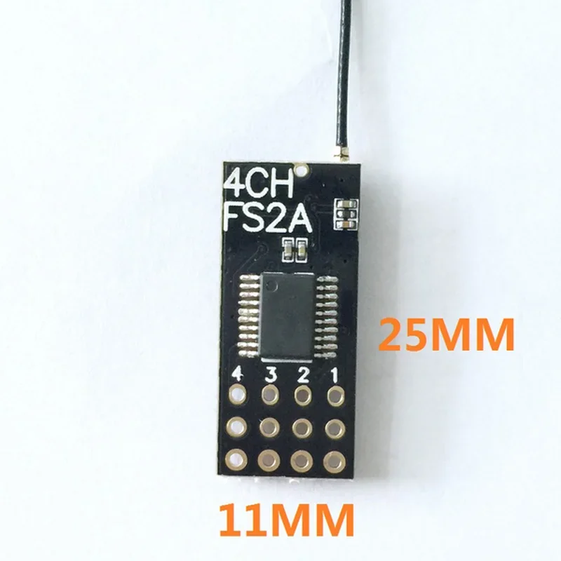 JHEMCU FS2A-4CH 2.4G AFHDS 2A 4CH PWM Mini Receiver for FLYSKY I6 I6X I6S Transmitter RC Mini Airplane Fixed-Wing Drones