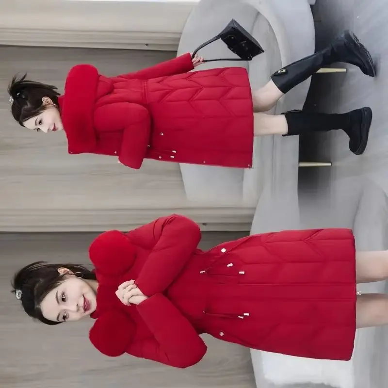 

Новая зимняя пуховая хлопковая куртка, женская корейская утолщенная теплая парка средней длины с хлопковой подкладкой, тонкое пальто, женские повседневные женские топы