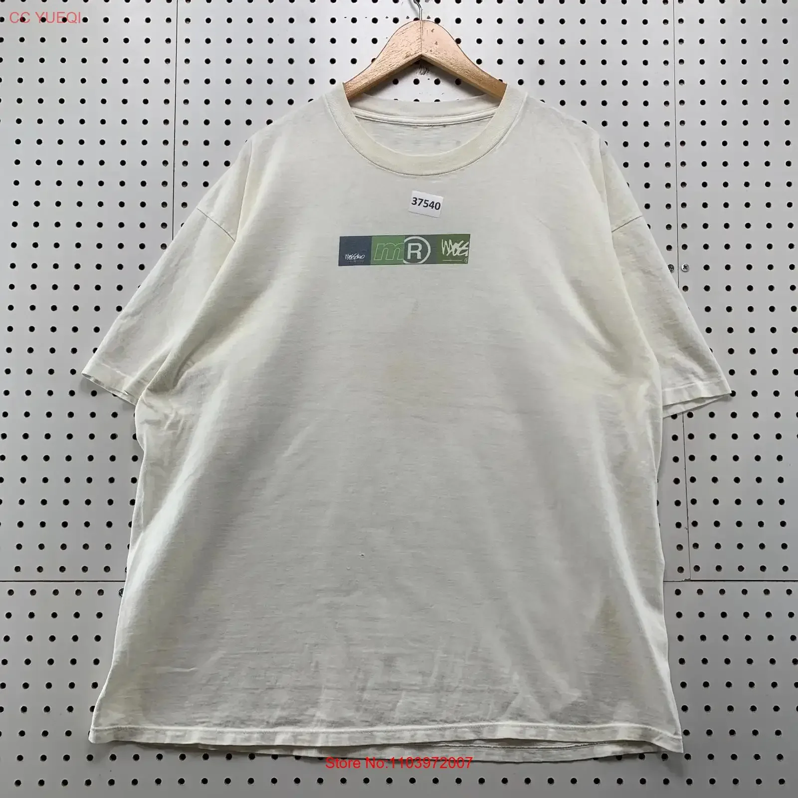 Camiseta Vintage Mossimo Box Logo de los 90 para Hombre, Talla 2XL, Blanca, Estilo Surf Skate, Lavada, Ropa de Diseñador, Transpirable y Elástica