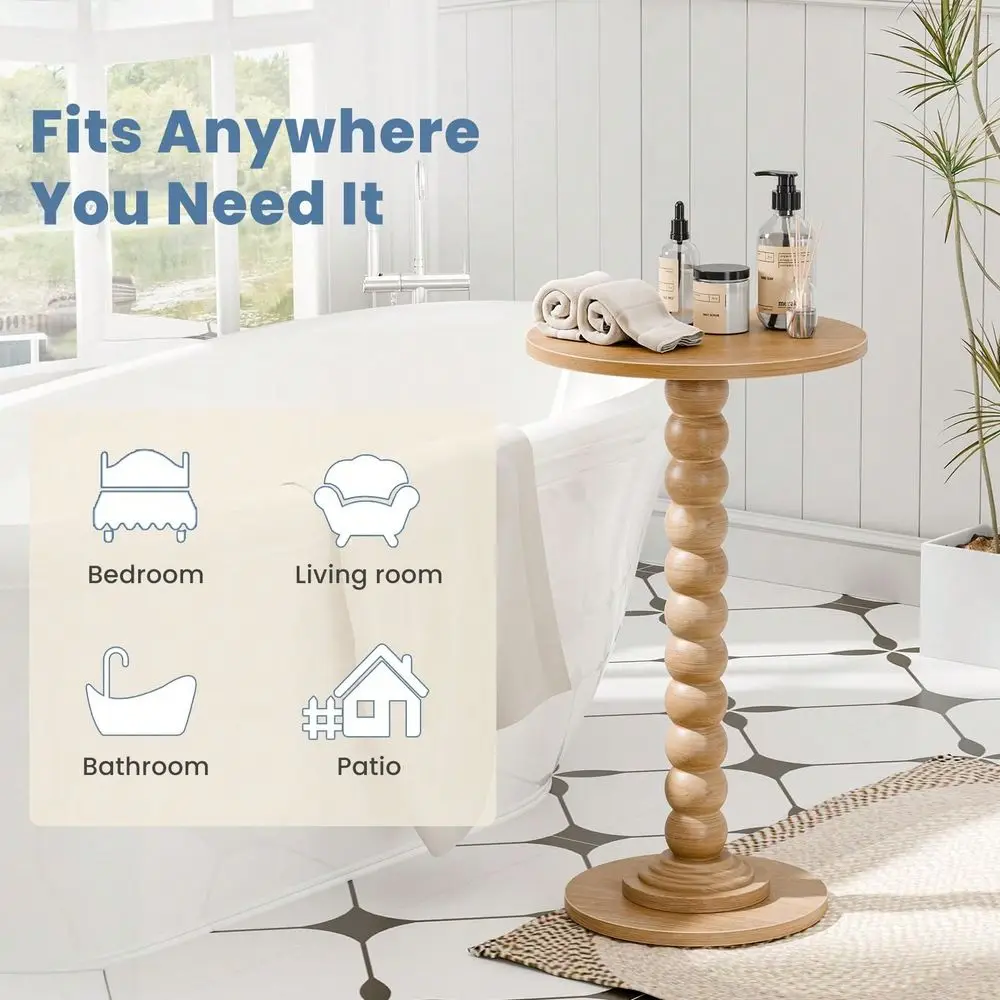 Wood Side Table Modern Solid Wood Leg Accent End Table Small Space Drink Table For Living Room Bedroom Corner - view 5