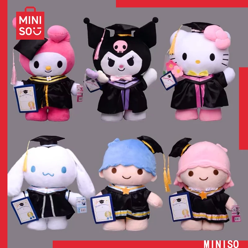 

Graduation Season Sanrio Plush Doll Kuromi Melody Bachelor'S Clothing Graduation Doctoral Hat Plush Toy Decoration